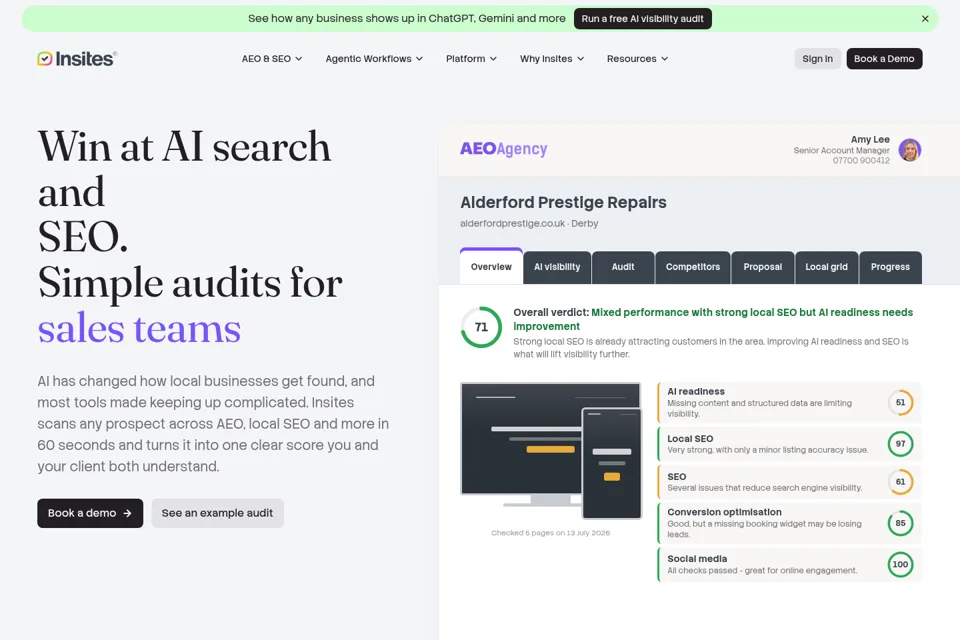 Aperçu de la landing page