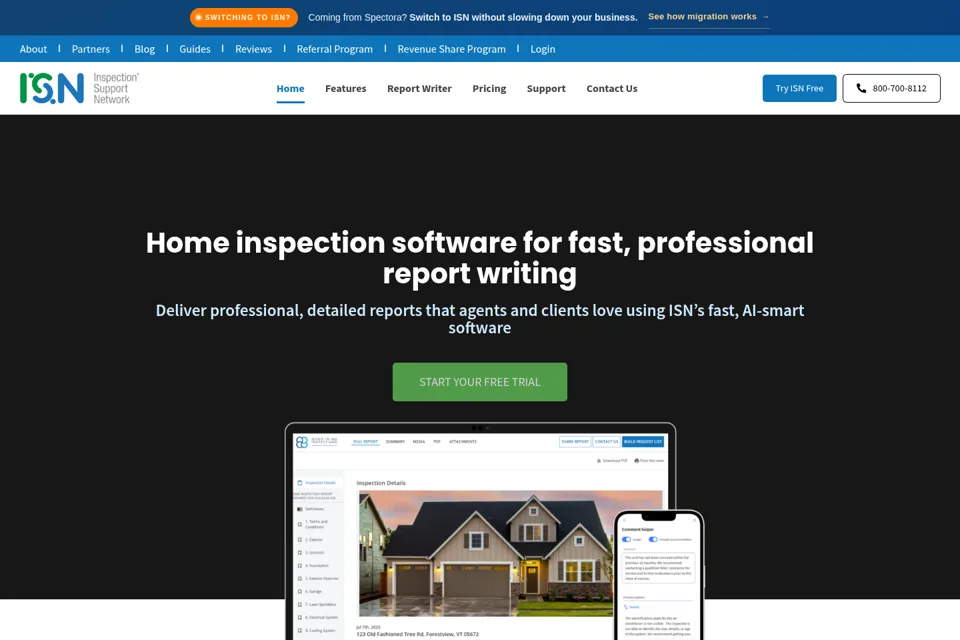 Aperçu de la landing page