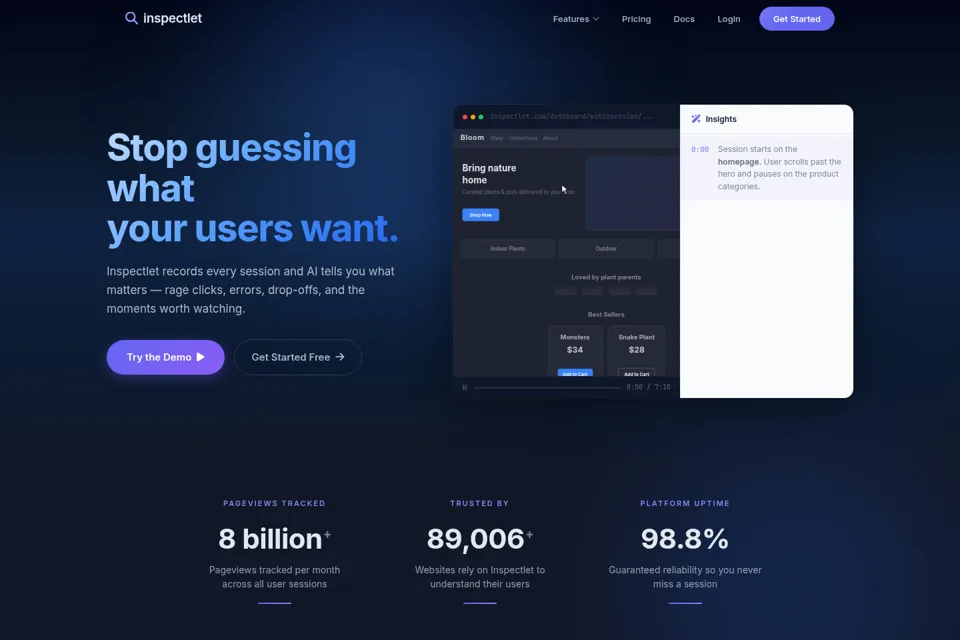 Aperçu de la landing page