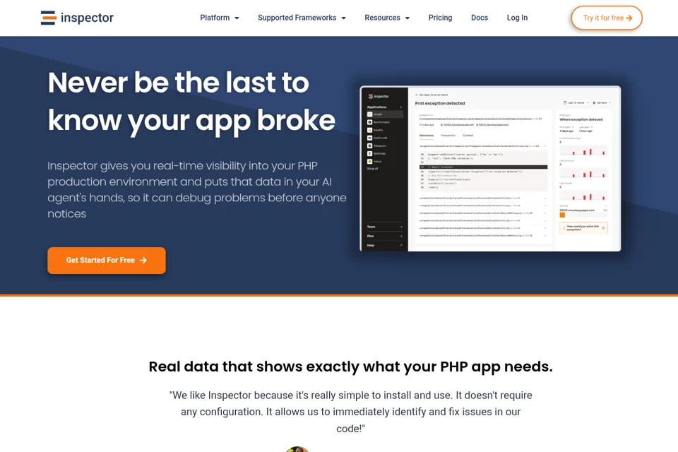 Landing page preview