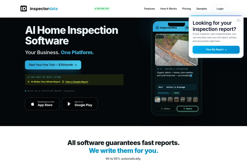 Aperçu de la landing page