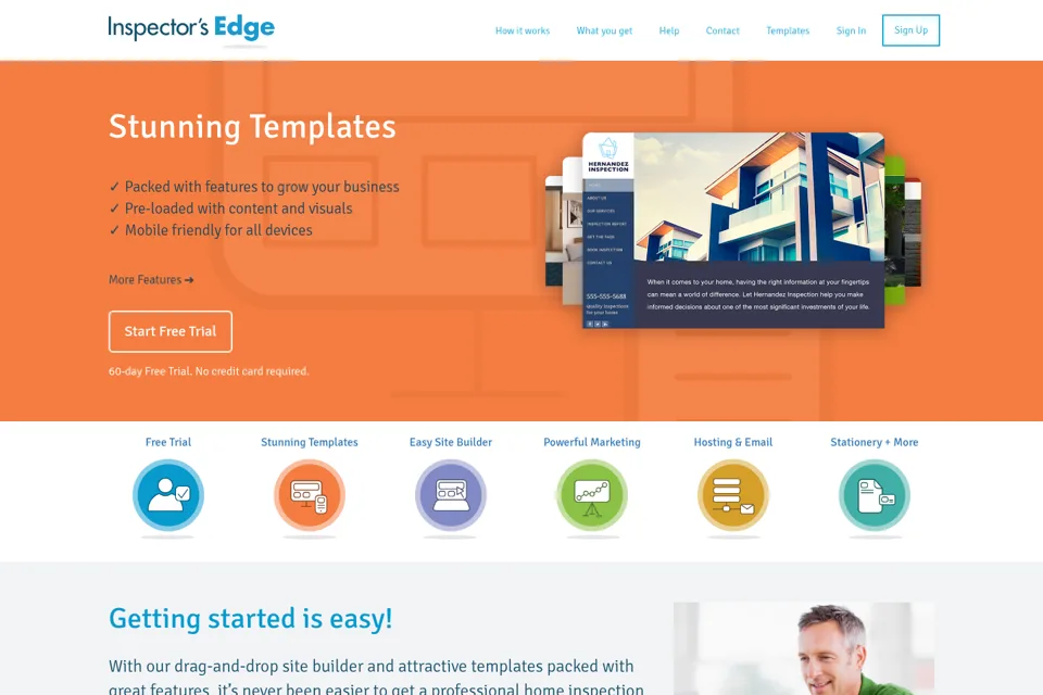 Aperçu de la landing page