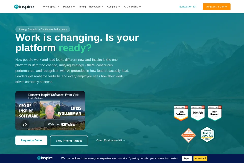 Aperçu de la landing page