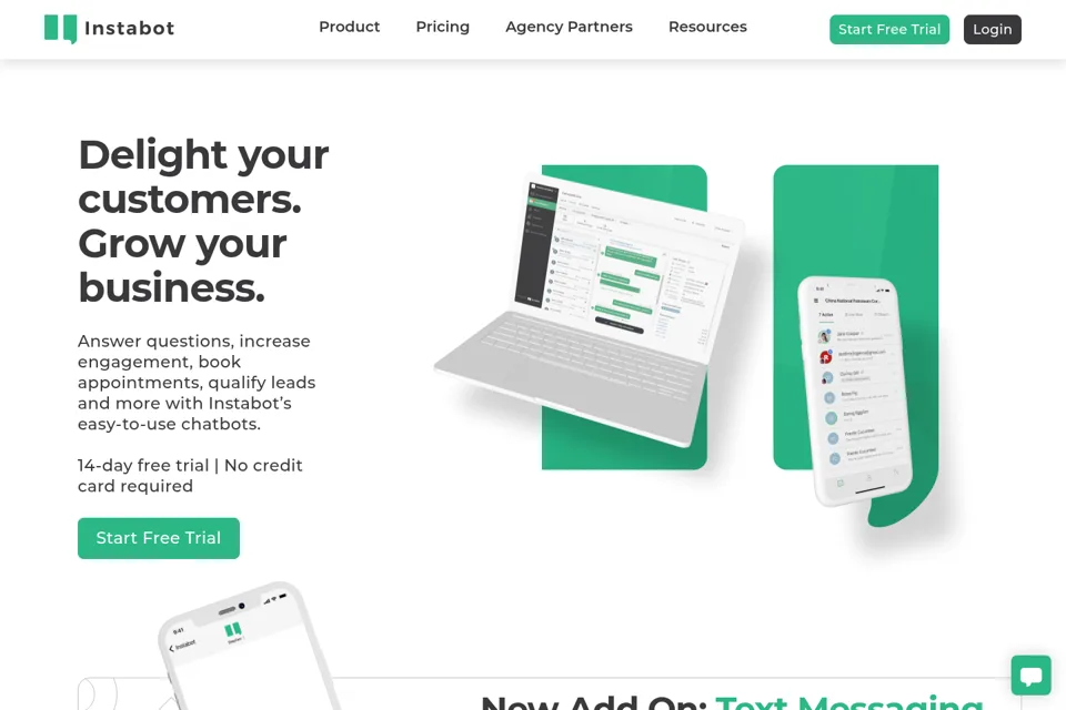 Aperçu de la landing page