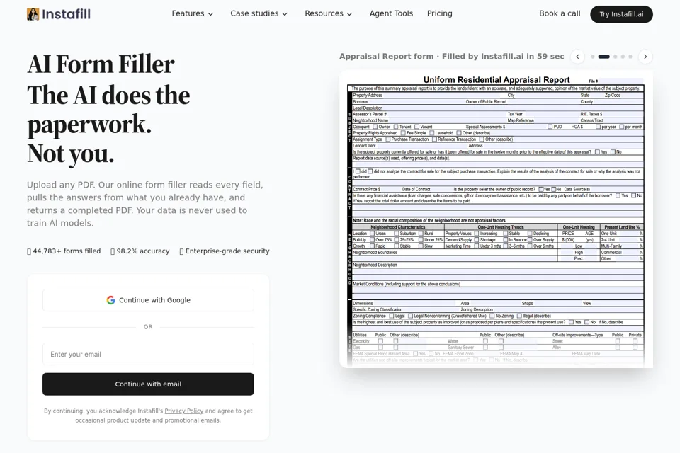 Landing page preview