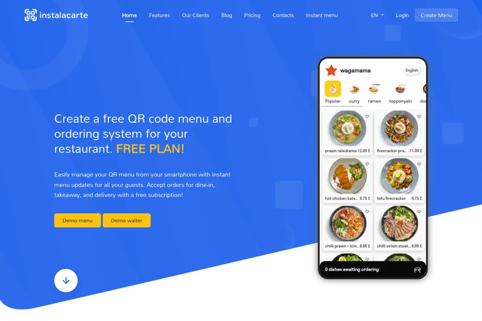 Aperçu de la landing page