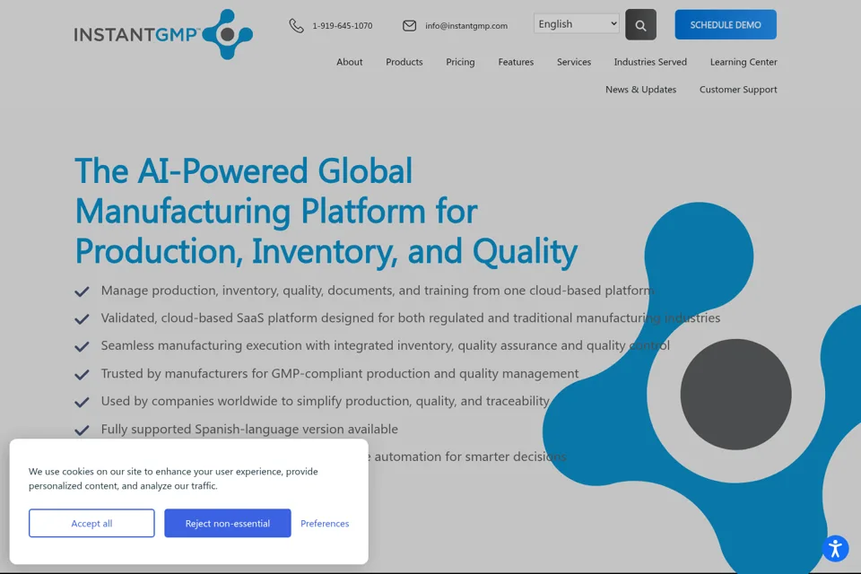 Aperçu de la landing page