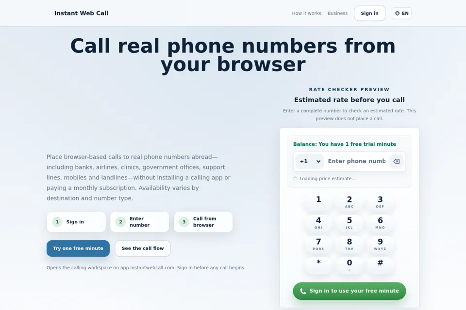 Aperçu de la landing page