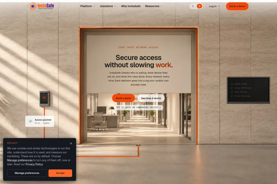 Aperçu de la landing page