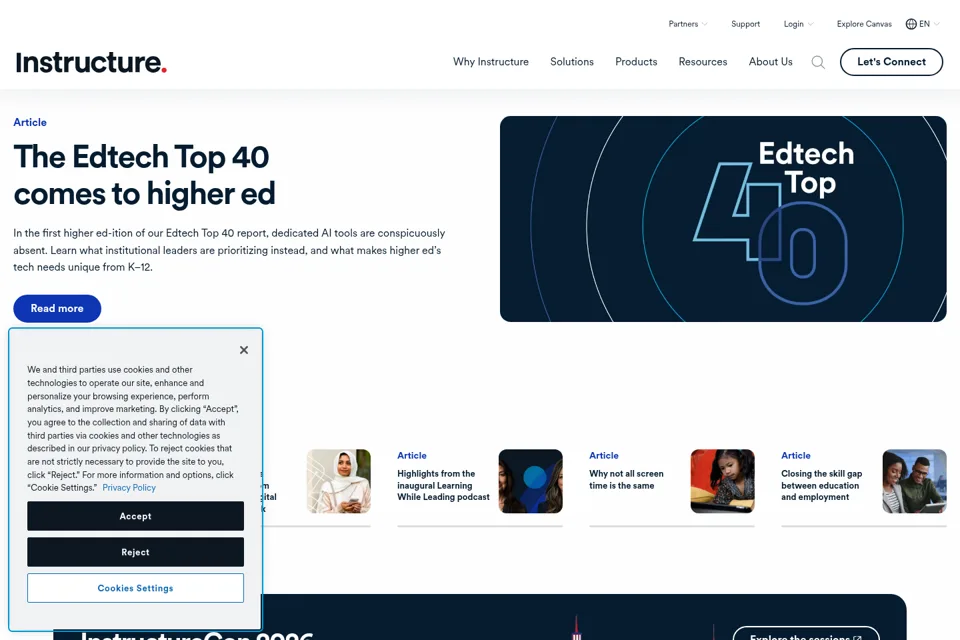Aperçu de la landing page