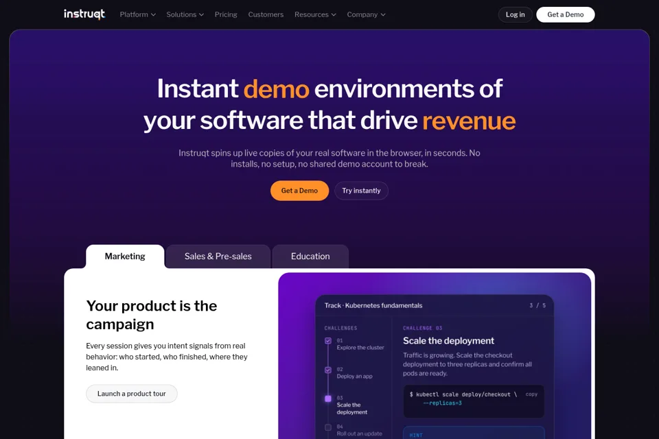 Aperçu de la landing page