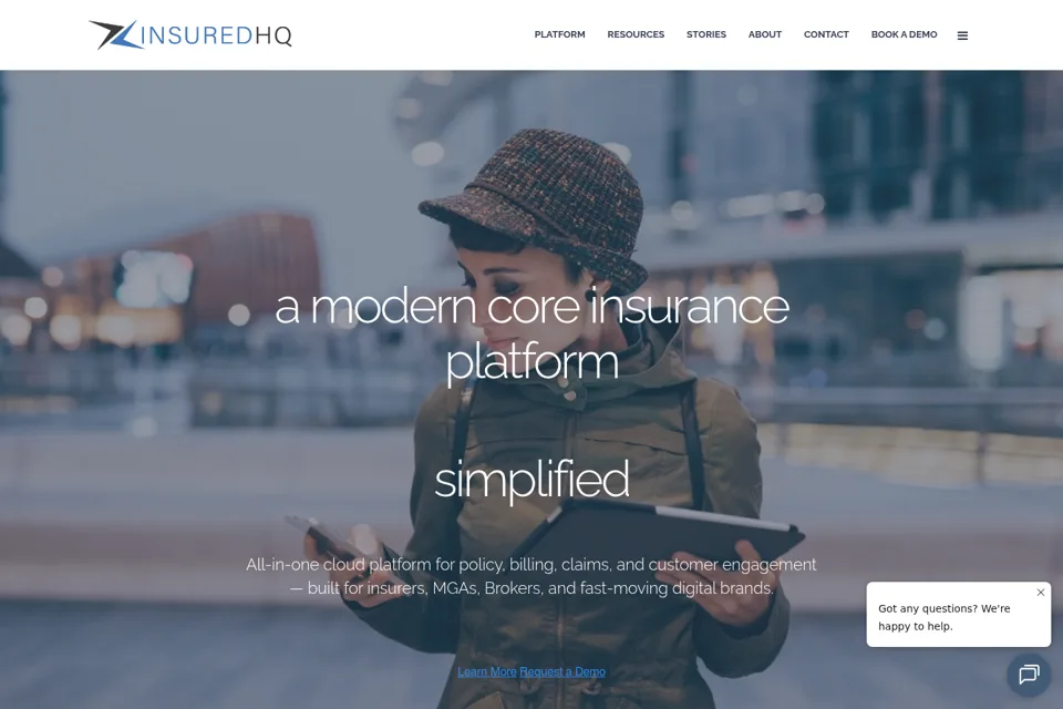 Aperçu de la landing page