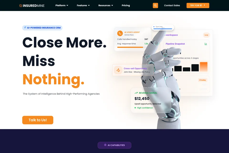 Aperçu de la landing page