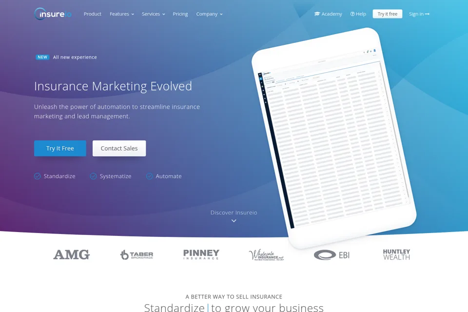 Aperçu de la landing page