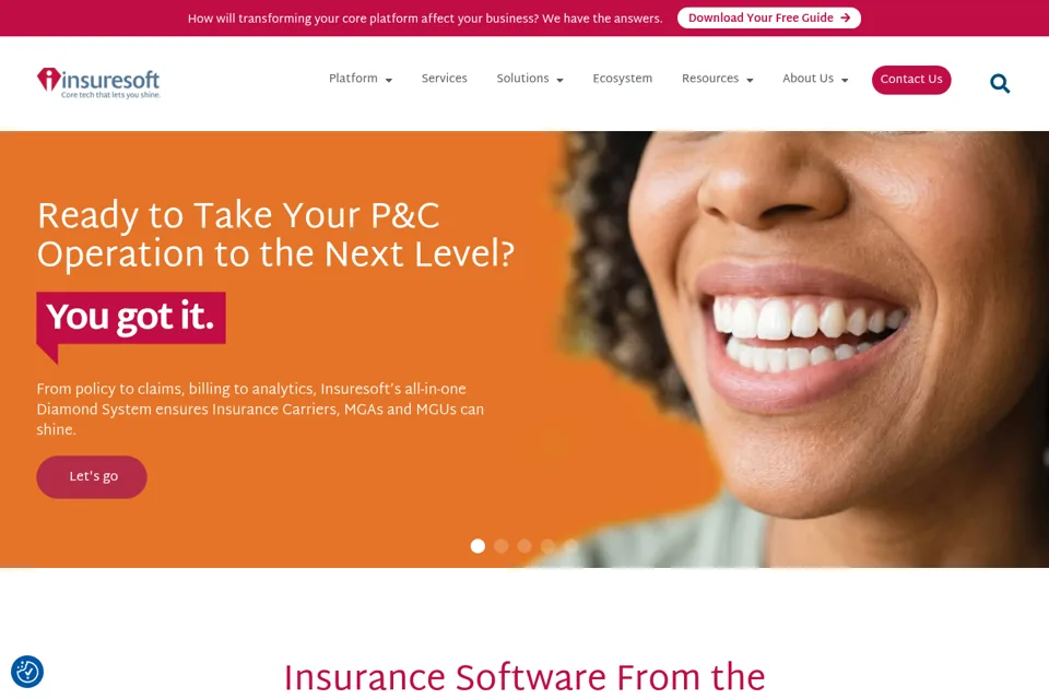 Aperçu de la landing page