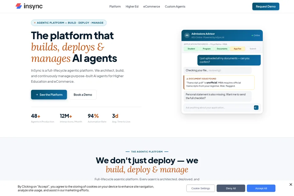 Aperçu de la landing page