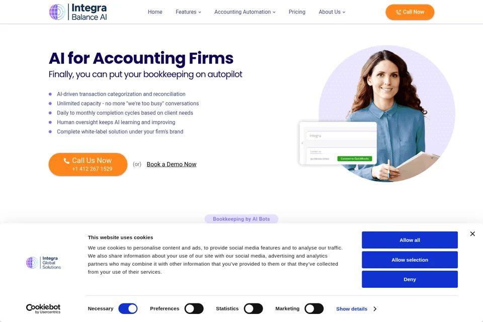 Aperçu de la landing page