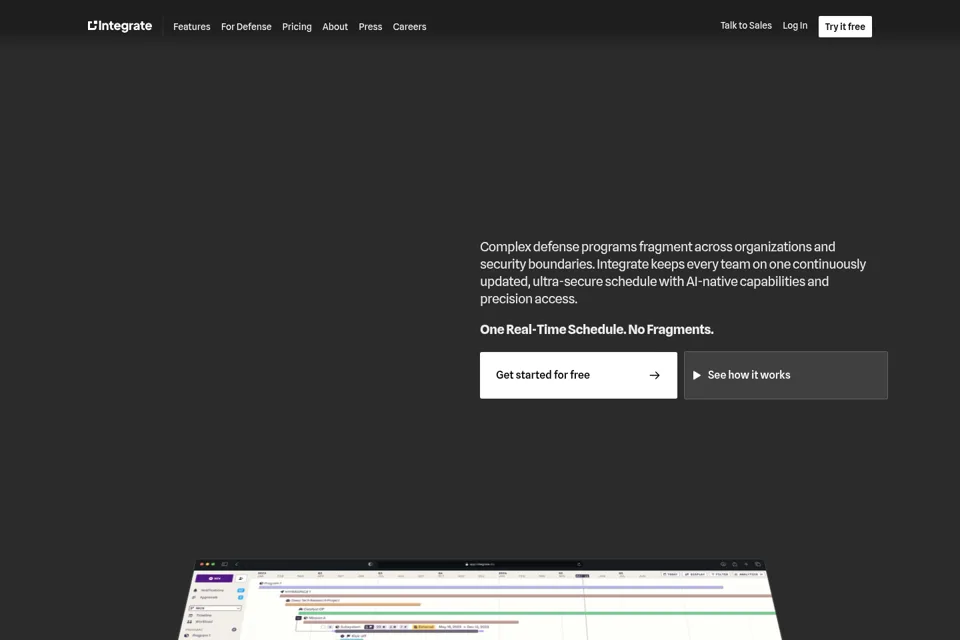Aperçu de la landing page
