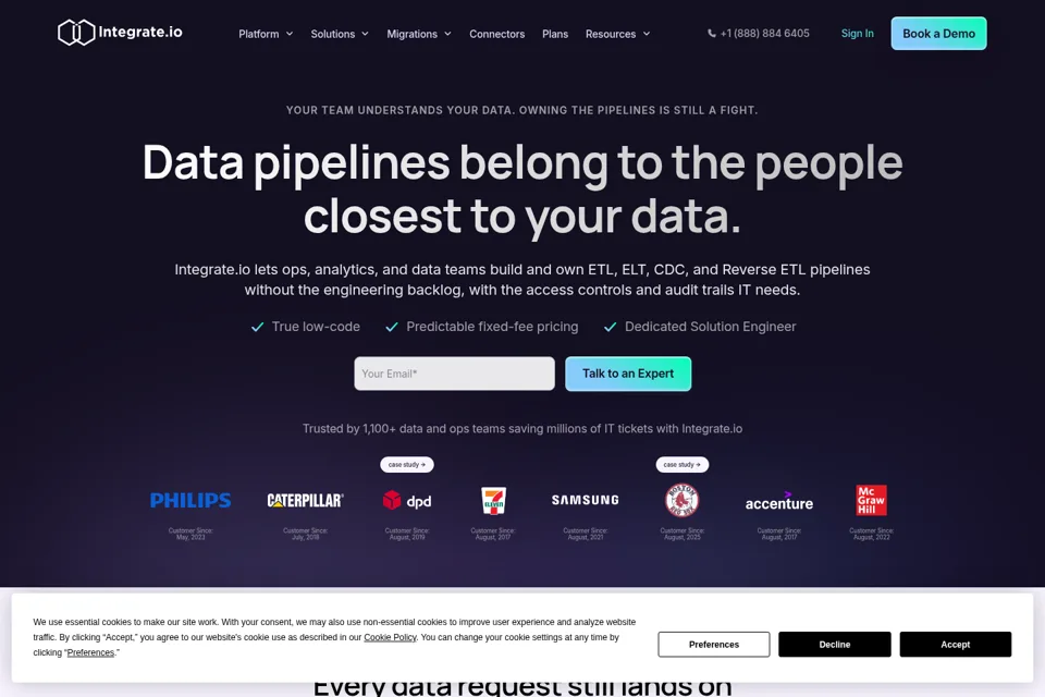 Aperçu de la landing page