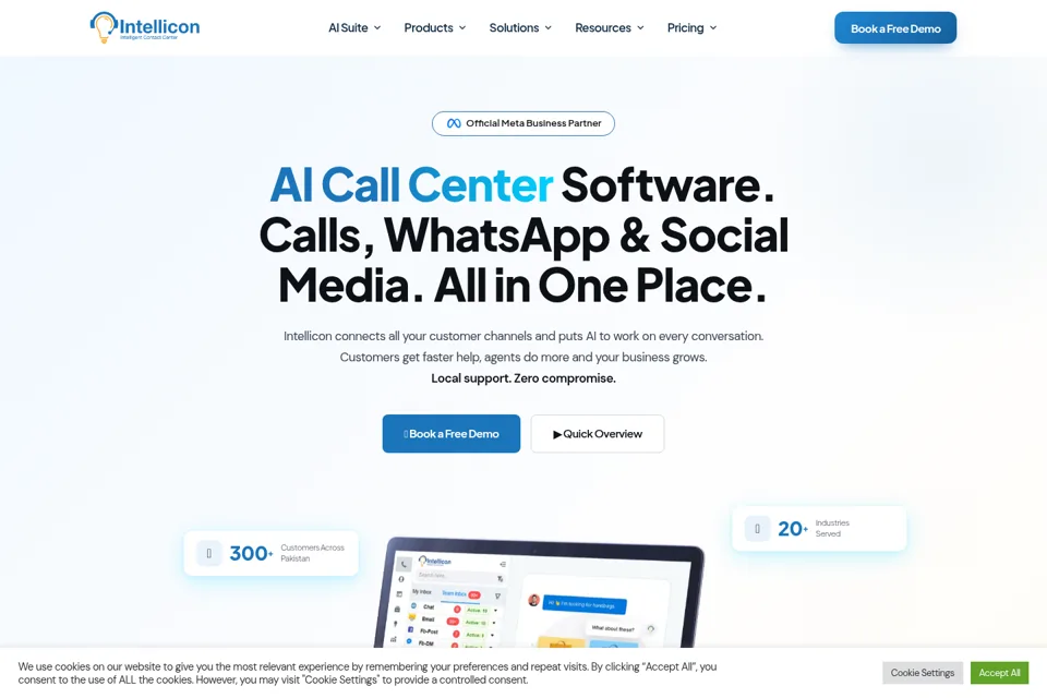 Aperçu de la landing page