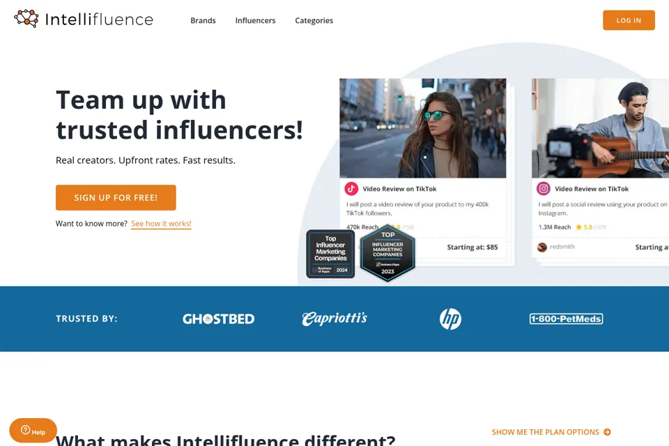 Aperçu de la landing page