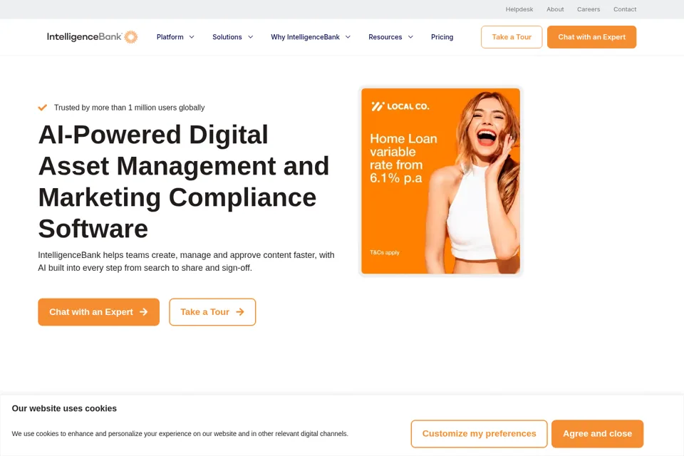 Aperçu de la landing page