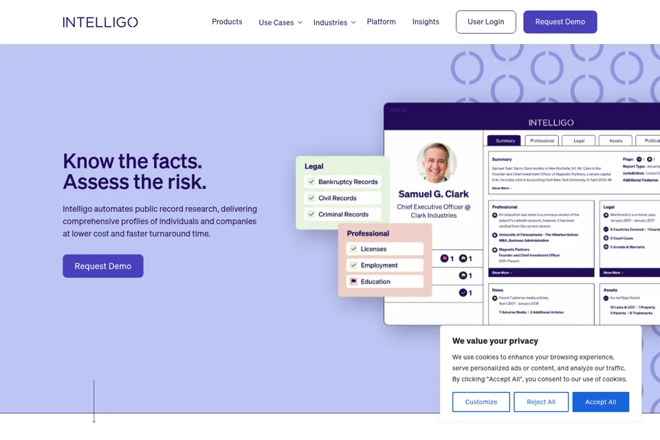 Aperçu de la landing page