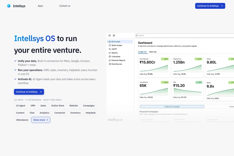 Aperçu de la landing page