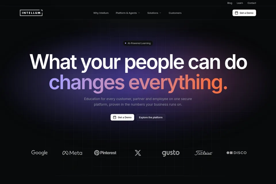 Aperçu de la landing page