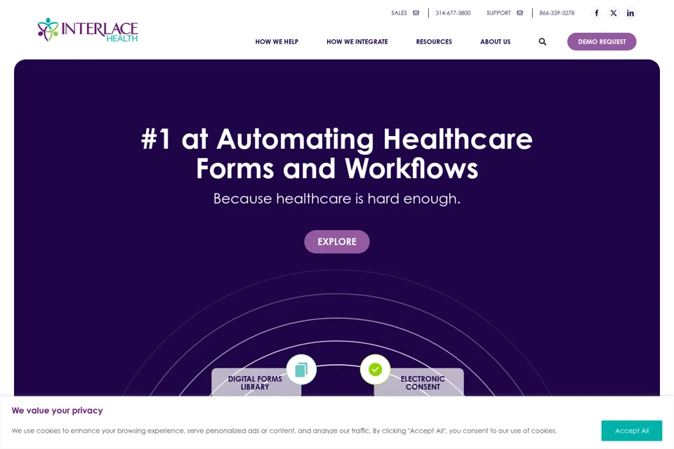 Aperçu de la landing page