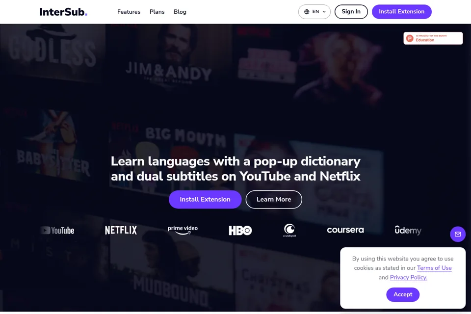 Aperçu de la landing page