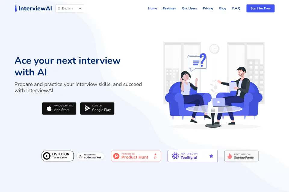 Aperçu de la landing page