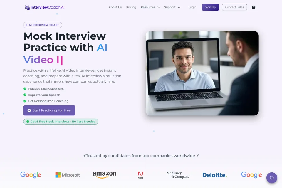 Aperçu de la landing page
