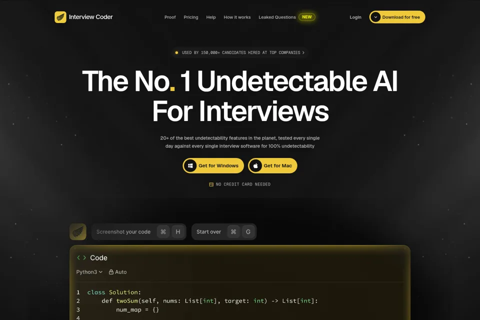 Aperçu de la landing page