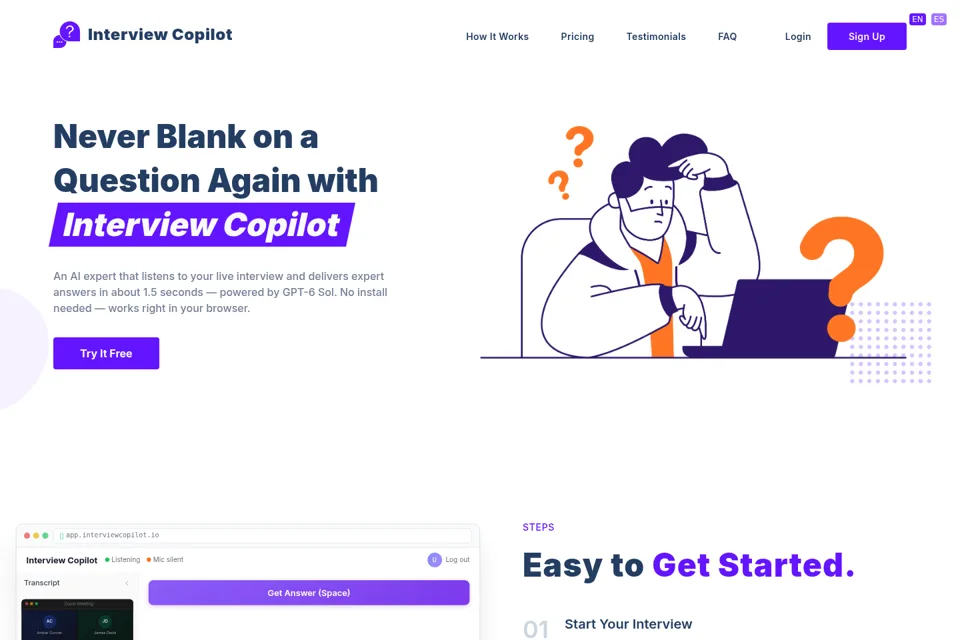 Landing page preview