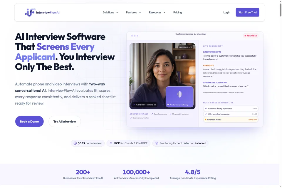 Aperçu de la landing page