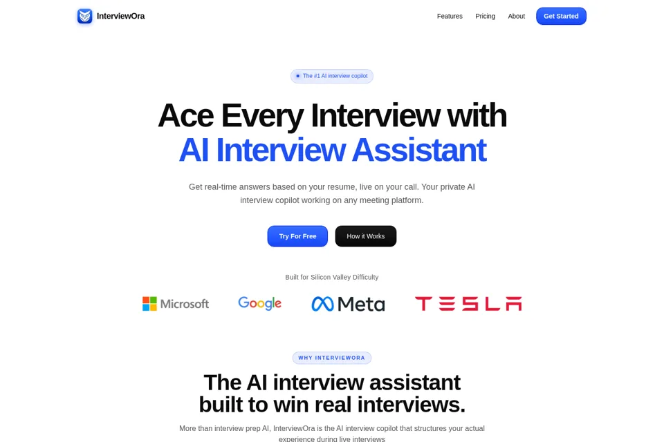 Aperçu de la landing page