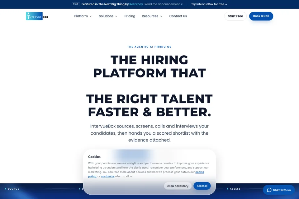 Aperçu de la landing page