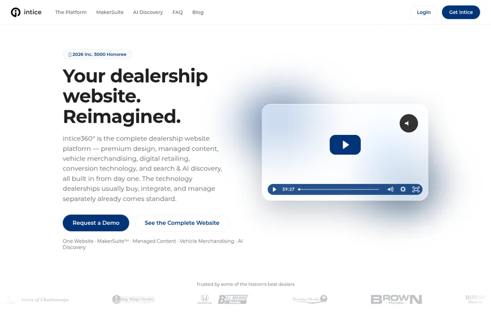 Aperçu de la landing page
