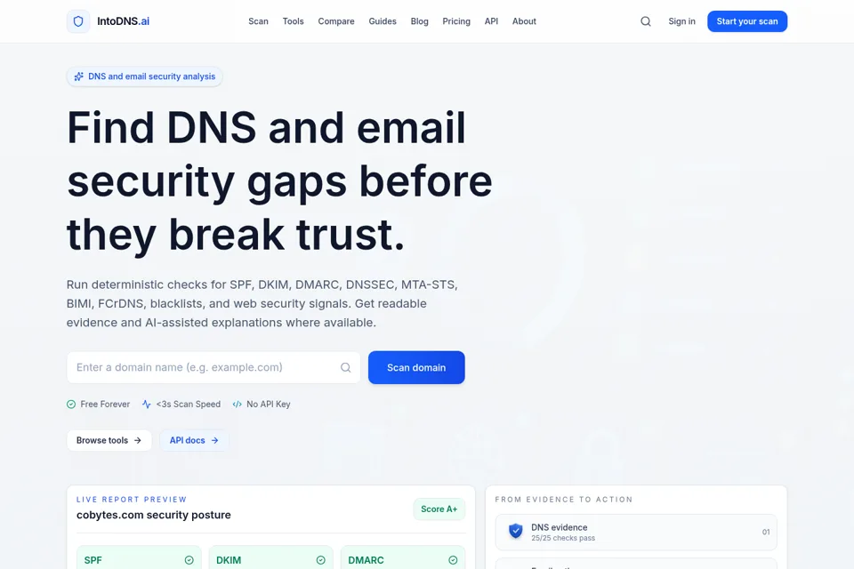 Aperçu de la landing page