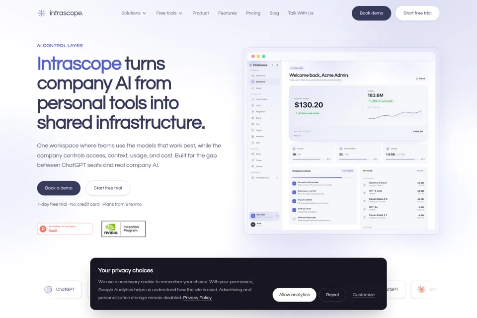Aperçu de la landing page