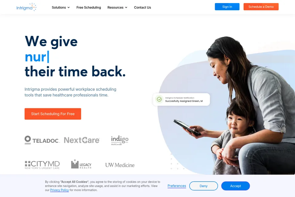 Aperçu de la landing page