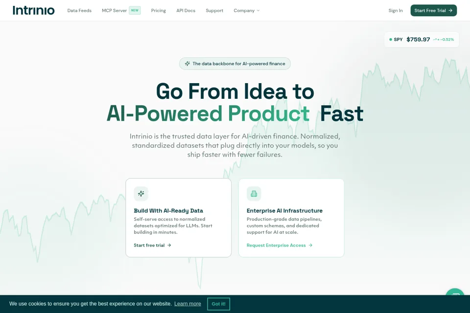 Aperçu de la landing page