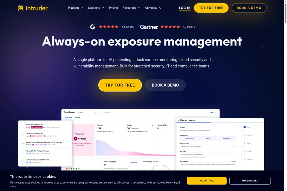 Aperçu de la landing page