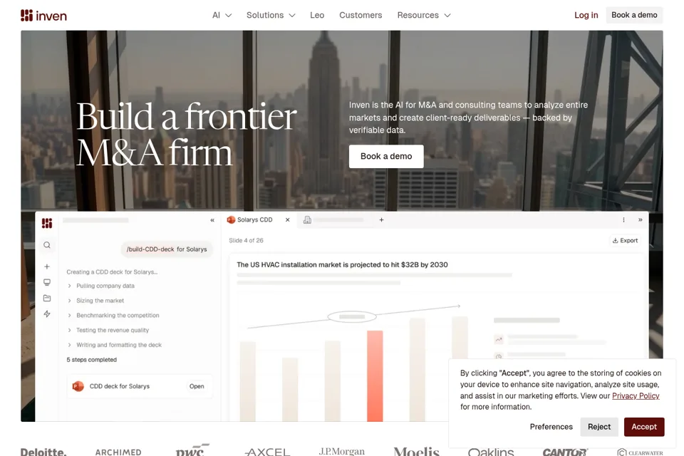 Aperçu de la landing page