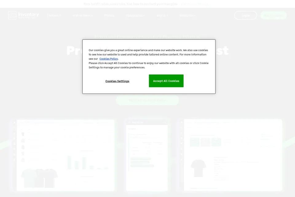 Aperçu de la landing page
