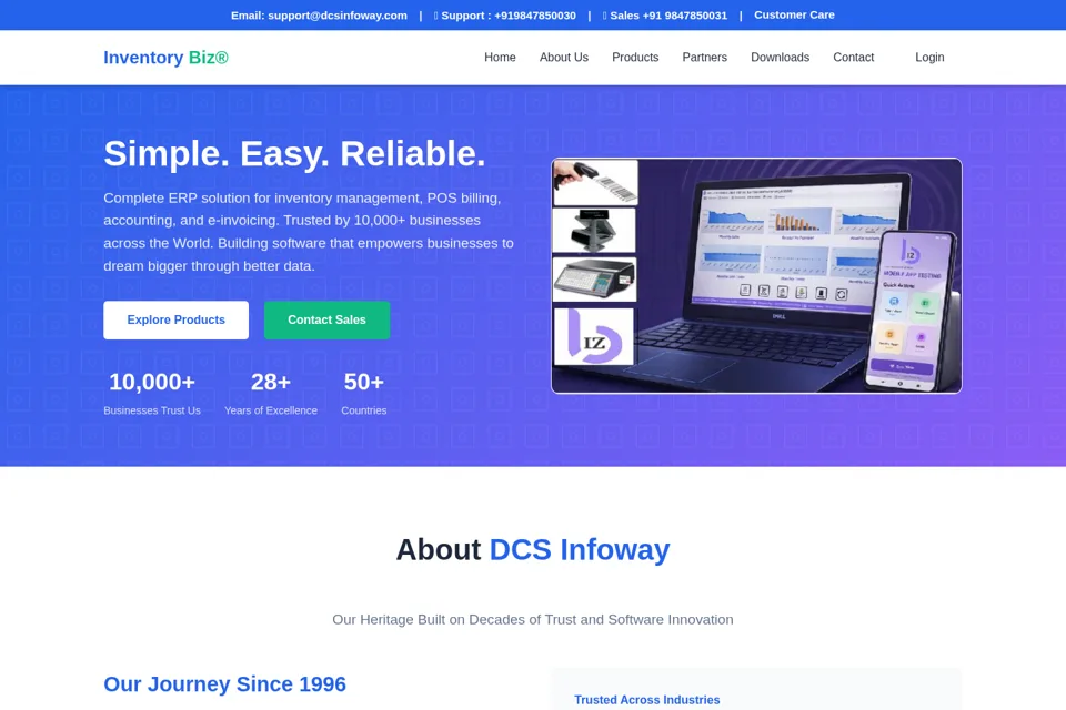 Aperçu de la landing page