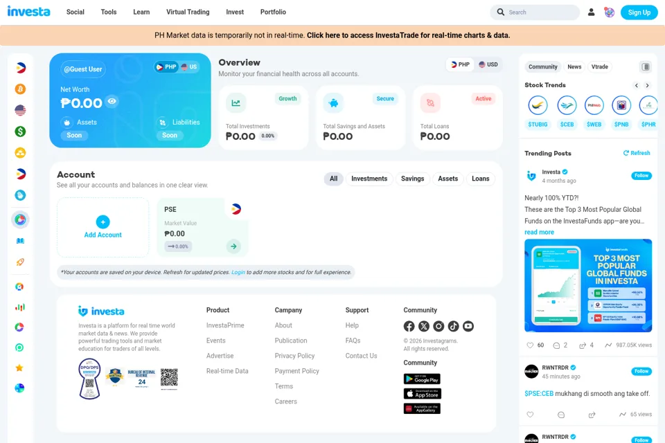 Aperçu de la landing page