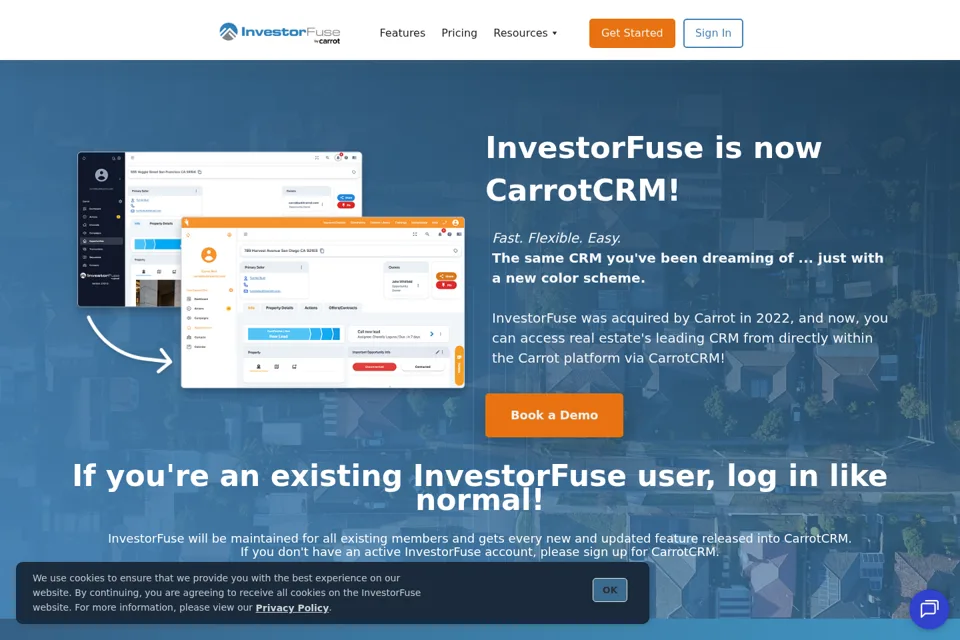Aperçu de la landing page