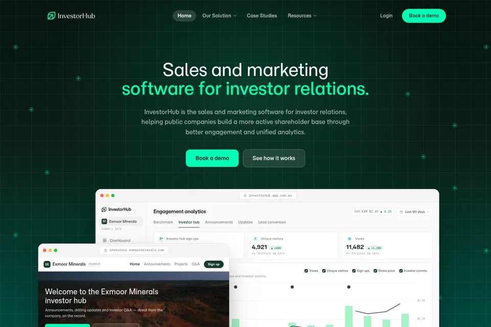 Aperçu de la landing page